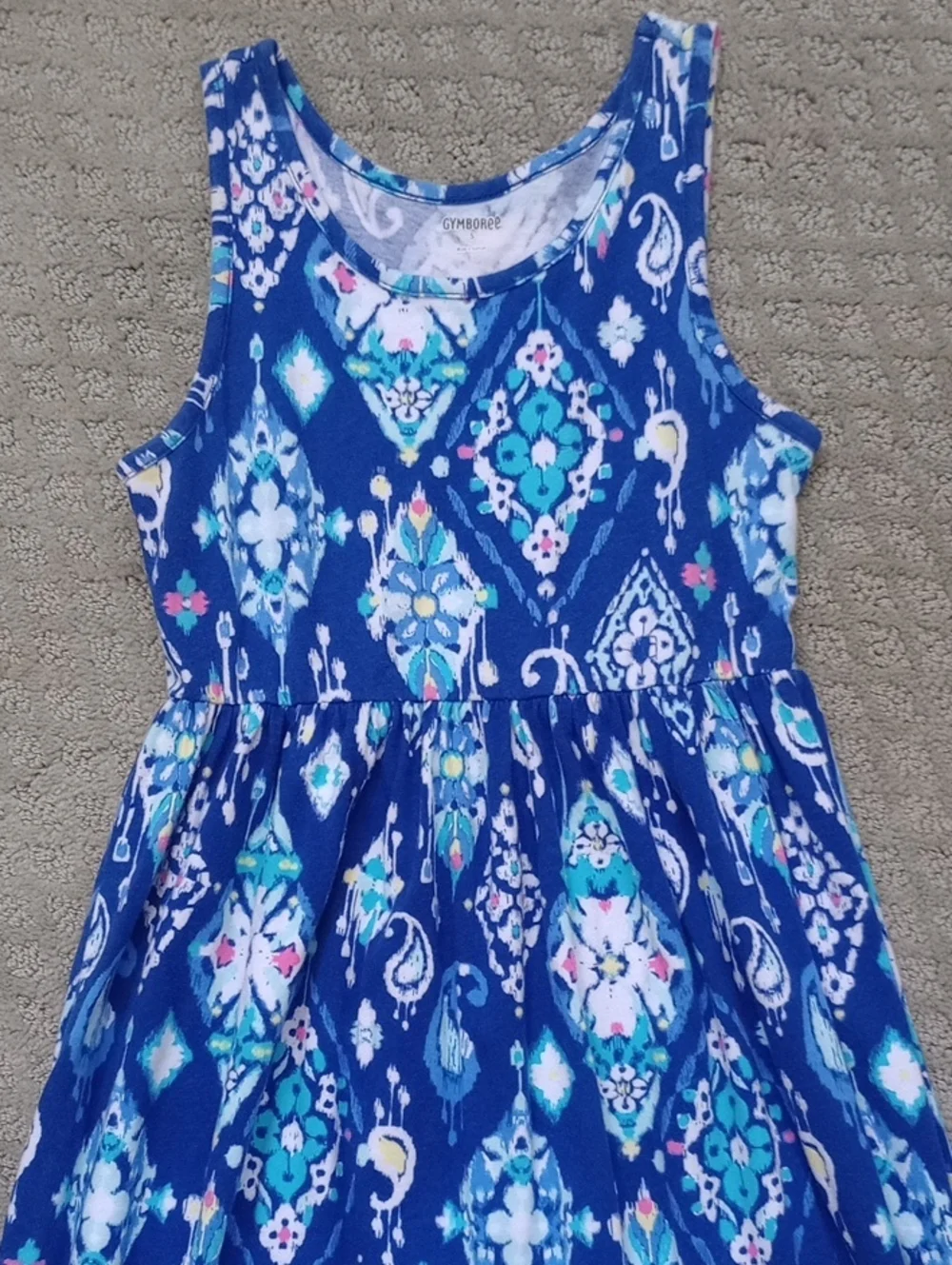 Gymboree Blue Printed Sleeveless Maxi Dress